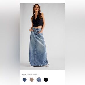 We The Free Come As You Are Denim Maxi Skirt